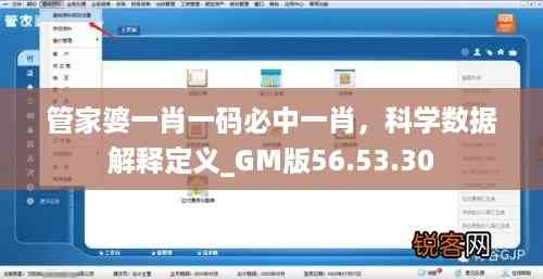 管家婆一肖一码必中一肖,科学数据解释定义_GM版56.53.30