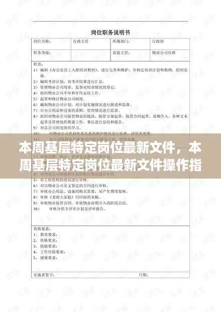 本周基层特定岗位最新文件及其操作指南,入门到精通指南