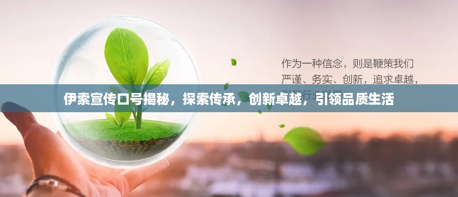 伊索宣传口号揭秘，探索传承，创新卓越，引领品质生活